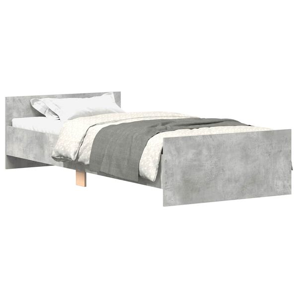 vidaXL Bed Frame without Mattress Concrete Grey 90x200 cm