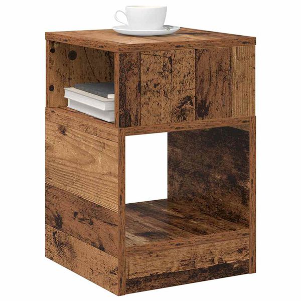 vidaXL End Table Old Wood 30.5 x 30 x 45 cm Engineered Wood