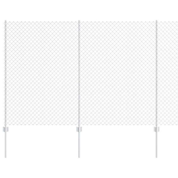 vidaXL Fence with Post Silver 1.6 x 10 m Steel