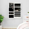 vidaXL Mirror Jewellery Cabinet with LED Lights Wall Mounted White