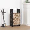 vidaXL Firewood Rack Black 40x30x80 cm Cold-rolled steel