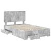 vidaXL Bed Frame Concrete Grey 120 x 190 cm Engineered Wood