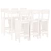 vidaXL 7 Piece Garden Bar Set White Solid Wood Pine