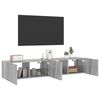 vidaXL TV Wall Cabinets with LED Lights 2 pcs Grey Sonoma 80x35x31 cm