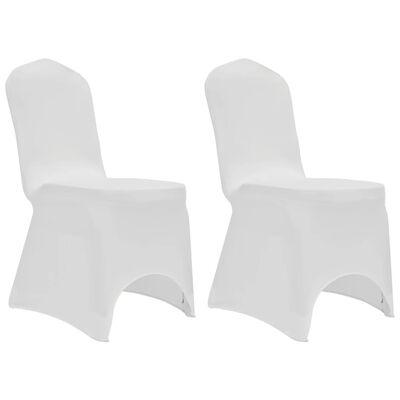 vidaXL Chair Cover Stretch White 12 pcs
