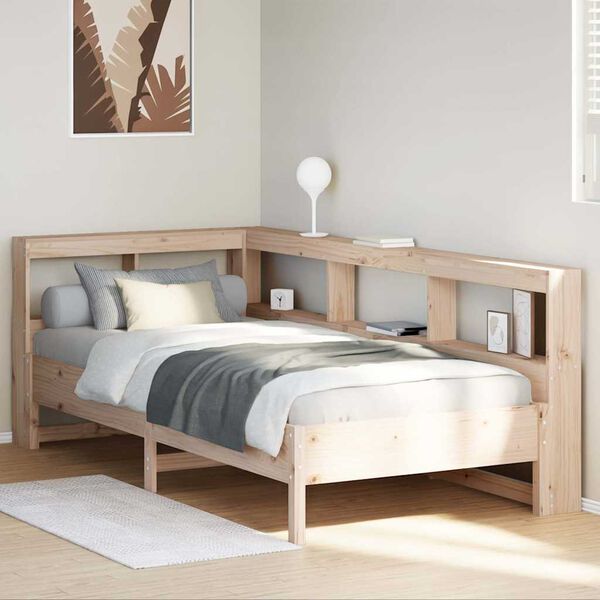 vidaXL Bookcase Bed without Mattress 75x190 cm Solid Wood Pine