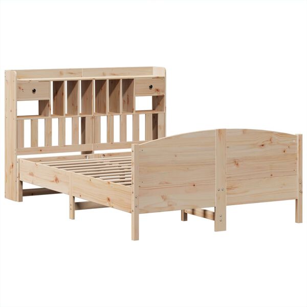 vidaXL Bookcase Bed without Mattress 160x200cm Solid Wood Pine
