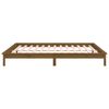 vidaXL LED Bed Frame without Mattress Honey Brown 135x190 cm Double Solid Wood