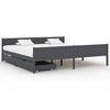 vidaXL Bed Frame without Mattress Dark Grey Solid Wood Pine 200x200 cm
