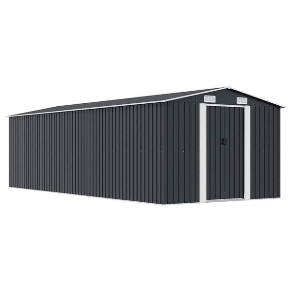 vidaXL Garden Shed 257x580x181 cm Metal Anthracite