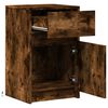 vidaXL Bedside Cabinet with LED Lights Smoked Oak Engineered Wood