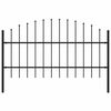 vidaXL Garden Fence with Spear Top Steel 170x100 cm Black