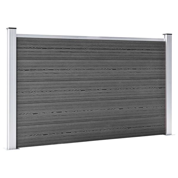 vidaXL Fence Panel Set WPC 353x105 cm Black