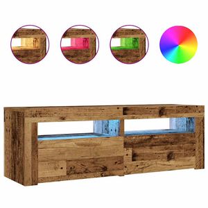 vidaXL Bedside Cabinets 2 pcs with LEDs Old Wood 60x35x40 cm