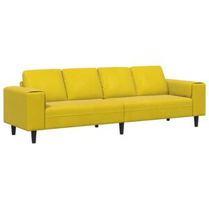 vidaXL Sofa Set Yellow Velvet