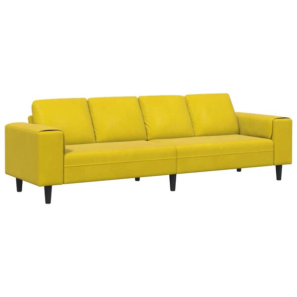 vidaXL Sofa Set Yellow Velvet