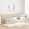 vidaXL Corner Bed Frame with Headboard Cream 90 x 200 cm Fabric
