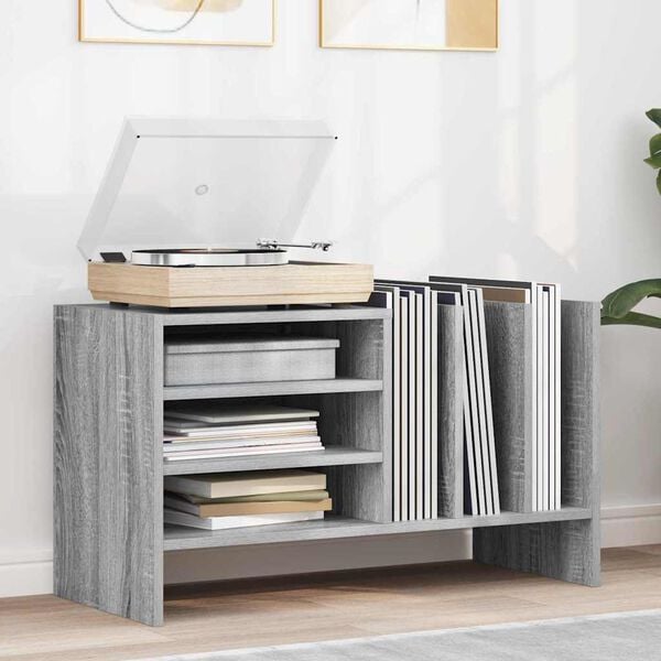 vidaXL Record Cabinet Grey Sonoma 78.5 x 35 x 45 cm Engineered Wood