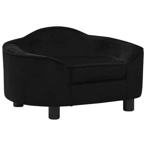 vidaXL Dog Sofa | Black | Plush | 67 x 47 x 36 cm | Dog Sofa | Rectangular