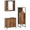 vidaXL Bathroom Furniture Set with Shelf 3 pcs Brown Engineered wood