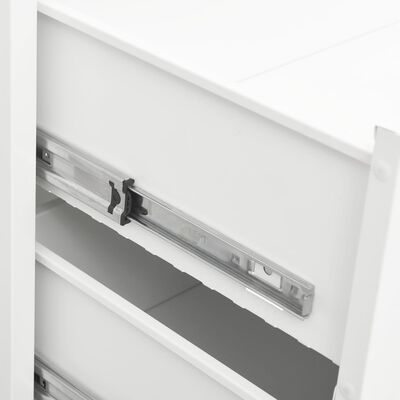 vidaXL Industrial Drawer Cabinet White 78x40x93 cm Metal