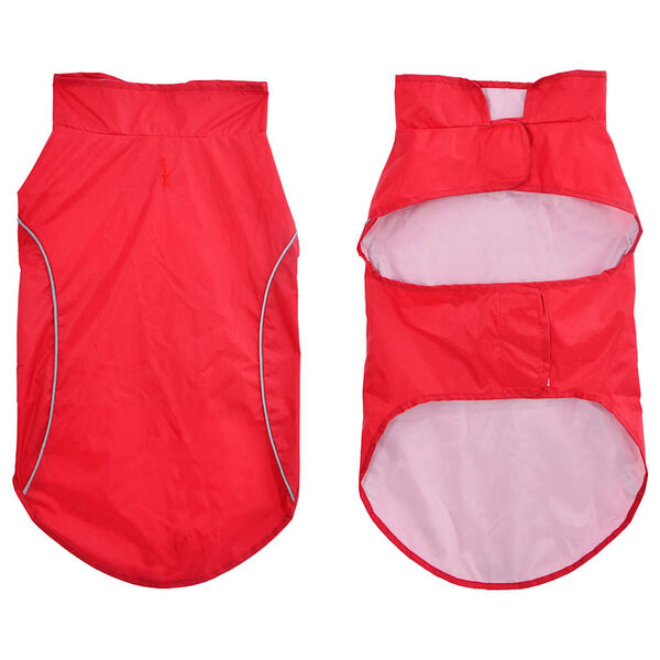 vidaXL Dog Raincoat with Reflective Strips Polyester Red XL