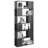vidaXL Book Cabinet Room Divider High Gloss Grey 80x24x186 cm Engineered Wood
