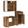 vidaXL Bathroom Furniture Set with Door 3 pcs Old Wood Engineered Wood