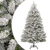 vidaXL Artificial Hinged Christmas Tree | Green and white | PVC and metal