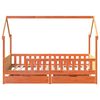 vidaXL Kids Bed Frame with Drawers without Mattress 90x190 cm Single Solid Wood