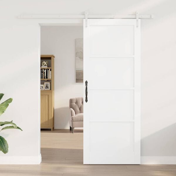 vidaXL Sliding Door ORKDAL White 83 x 211 cm Solid Pine Wood