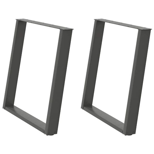 vidaXL Dining Table Legs U-Shaped 2 pcs Anthracite 70x(72-73) cm Steel
