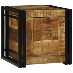 vidaXL Storage Box Brown and Black 40 x 40 x 40 cm Solid Mango Wood