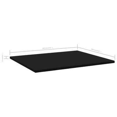 vidaXL Bookshelf Boards 8 pcs Black 60x50x1.5 cm Engineered Wood