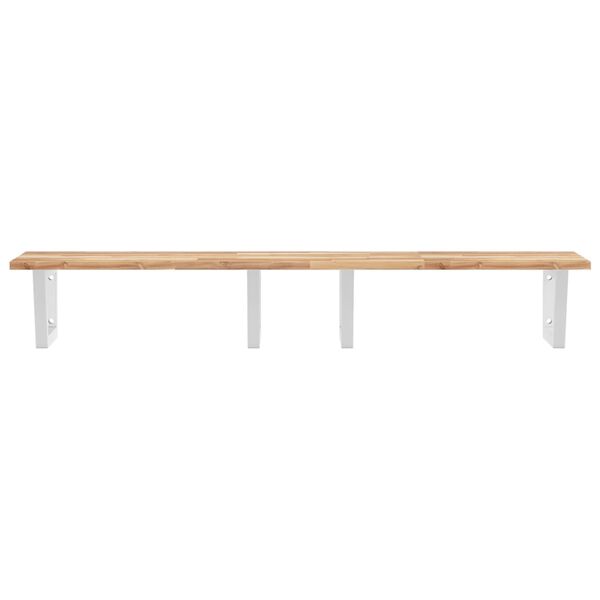 vidaXL Basin Shelf Wall Mounted Steel and Solid Wood Acacia