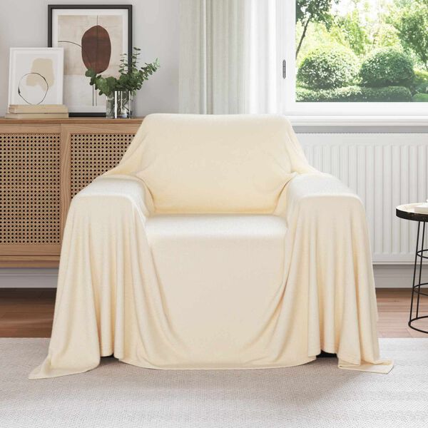 vidaXL Throw Blanket Cream 210 x 140 cm Fleece