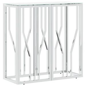 vidaXL Console Table Silver 70x30x70 cm Stainless Steel and Glass
