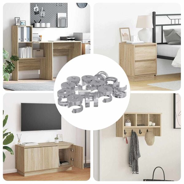 vidaXL Cam Lock Nuts 12 pcs Silver 12 x 10 mm Metal