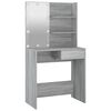 vidaXL Dressing Table with LED Grey Sonoma 74.5x40x141 cm
