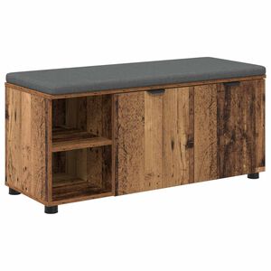 vidaXL Hall Bench Old Wood 100 x 38 x 46 cm Engineered Wood and Fabric