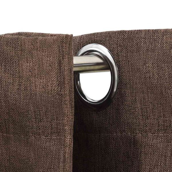 vidaXL Linen-Look Blackout Curtains with Grommets 2pcs Taupe 140x245cm
