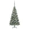 vidaXL Christmas Tree | Green and white | PVC | 210 cm tall