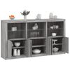 vidaXL Sideboard with LED Lights Grey Sonoma 181.5x37x100 cm