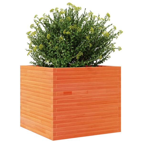 vidaXL Garden Planter Wax Brown 80x80x68.5 cm Solid Wood Pine