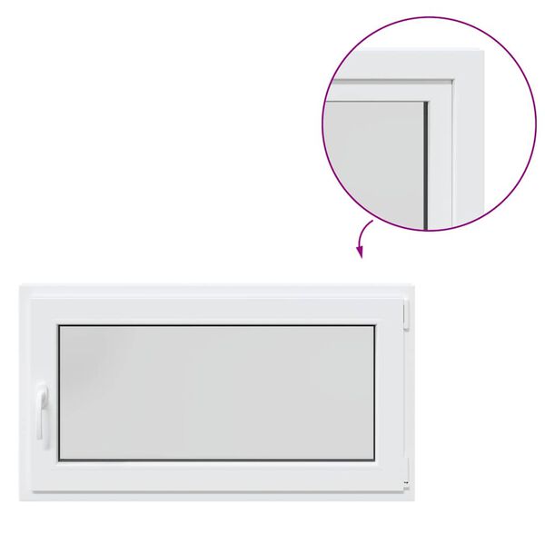 vidaXL Basement Window "RISOR" 110x60 cm Tilt&Turn DIN Right White