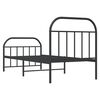 vidaXL Metal Bed Frame without Mattress with Footboard Black 90x200cm
