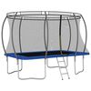 vidaXL Trampoline Set | Black, Grey, Blue | Galvanised steel, PVC, PP, PE
