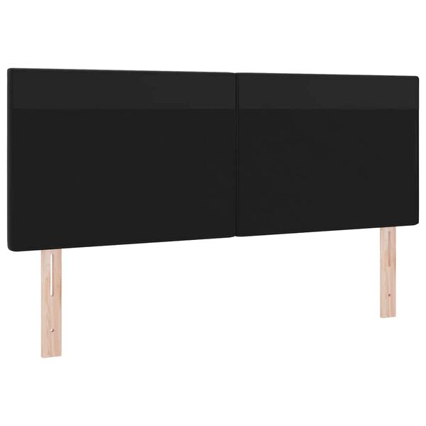vidaXL LED Headboard Black 144 cm Faux Leather