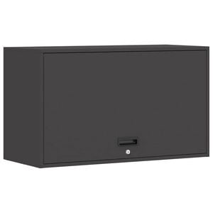 vidaXL Wall Cabinet for Garage with Gas-lift Door Black