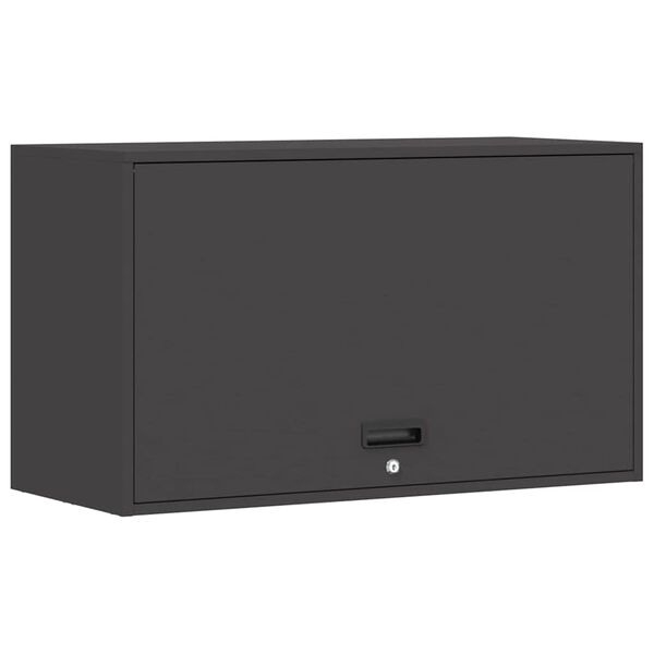 vidaXL Wall Cabinet for Garage with Gas-lift Door Black